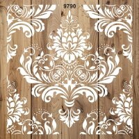 Damask Deseni - Stencil Boyama Şablonu - 2