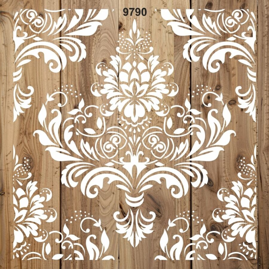 Damask Deseni - Stencil Boyama Şablonu - 2