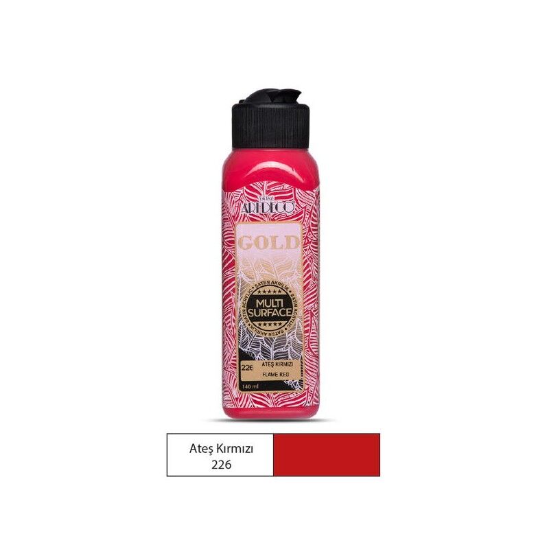 Artdeco MultiSurface Akrilik Boya 140ml Ateş Kırmızı 226 - 1