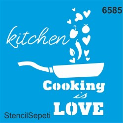 Aşkla Pişti - Stencil Boyama Şablonu - StencilSepeti