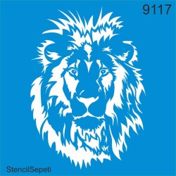 Aslan Duvar Deseni - Stencil Boyama Şablonu - StencilSepeti