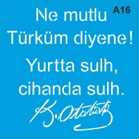 Atatürk - Stencil Boyama Şablonu - StencilSepeti