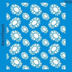 Ayçiçekli Desen - StencilSepeti