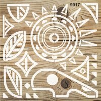 Aztek Duvar Deseni - Stencil Şablon - 2