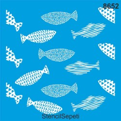 Balıklı Desen - StencilSepeti
