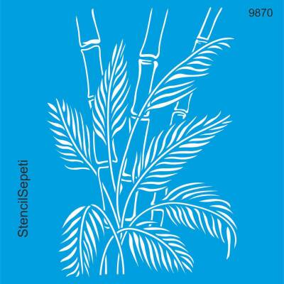 Bambu Duvar Deseni - Stencil Şablon - 1