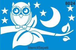 Baykuş ve Gece - StencilSepeti