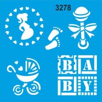 Bebek ve Anne - Stencil Boyama Şablonu - StencilSepeti