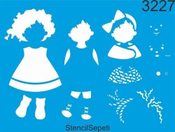 Boyutlu Çocuk Deseni - Stencil Şablon - StencilSepeti