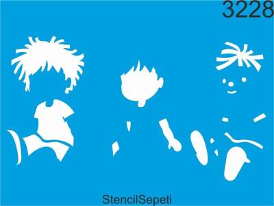 Boyutlu Çocuk Deseni - Stencil Şablon - 1