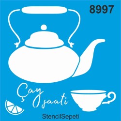 Çay Saati - Stencil - Boyama Şablonu - StencilSepeti