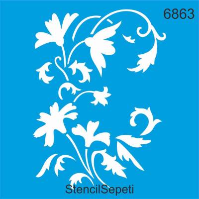 Çiçek Deseni - Stencil Şablon - 1