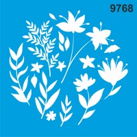 Çiçekler Ve Yapraklar - Stencil Boyama Şablonu - StencilSepeti
