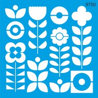Çiçekli Desen - Stencil Boyama Şablonu - StencilSepeti