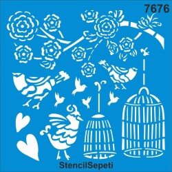 Daldaki Kuşlar - StencilSepeti