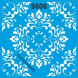 Damask Deseni - Stencil - Boyama Şablonu - StencilSepeti