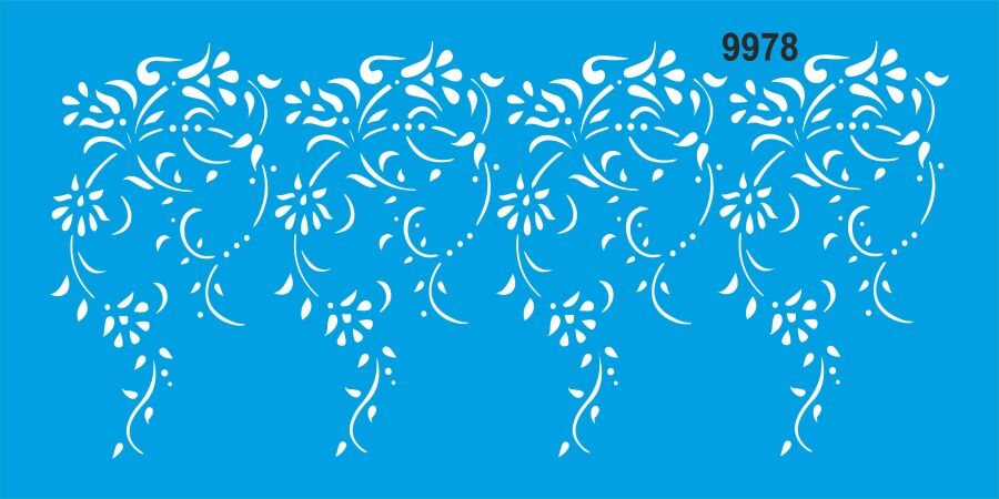Çiçekli Desen - Stencil Boyama Şablonu - 1