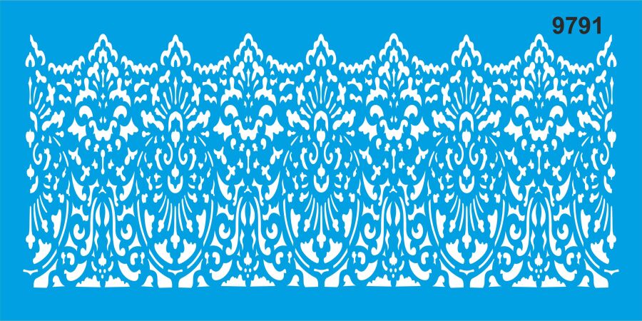 Damask Duvar Deseni - Stencil Boyama Şablonu - 1