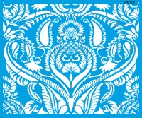 Damask Duvar Deseni - Stencil Boyama Şablonu - 1