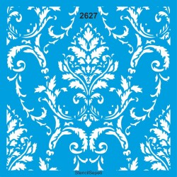 Damask Duvar Deseni - Stencil Boyama Şablonu - StencilSepeti