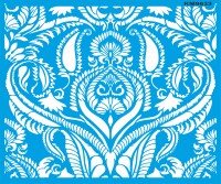 Damask Duvar Deseni - Stencil Boyama Şablonu - StencilSepeti