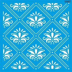 Damask Duvar Deseni - Stencil Desen Şablonu - StencilSepeti