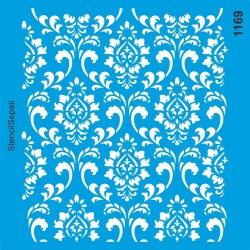Damask Duvar Deseni - Stencil Desen Şablonu - StencilSepeti