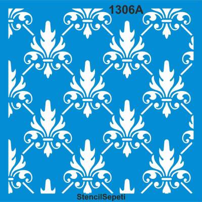 Damask Duvar Deseni - Stencil Şablon - 1