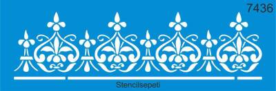 Damask Kenar Deseni - Stencil Şablon - Bordür - 1