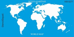 Dünya Haritası - Stencil Boyama Şablonu - StencilSepeti