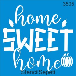 Evim Güzel Evim Deseni - Stencil Boyama Şablonu - StencilSepeti