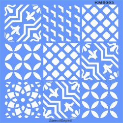 Fayans Desen - Stencil Boyama Şablonu - StencilSepeti