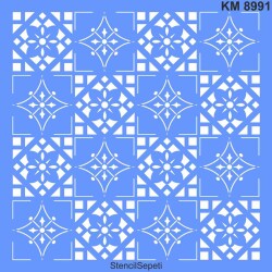 Fayans Deseni - Stencil Boyama Şablonu - StencilSepeti