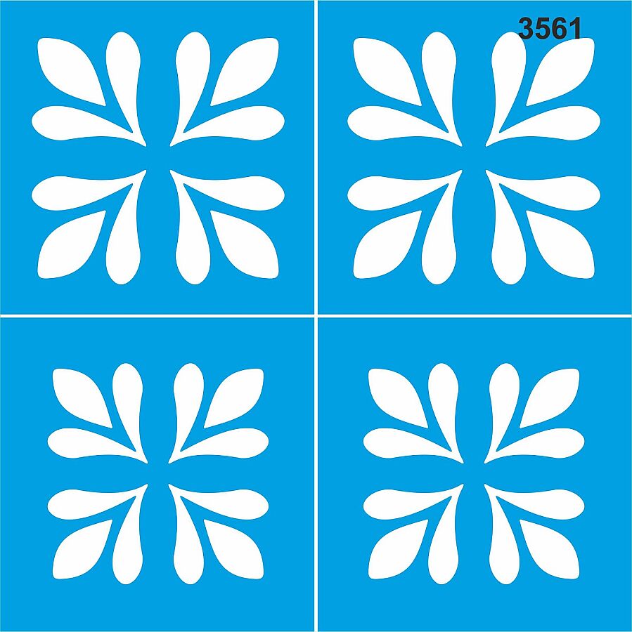 Fayans Deseni - Stencil Boyama Şablonu - 1
