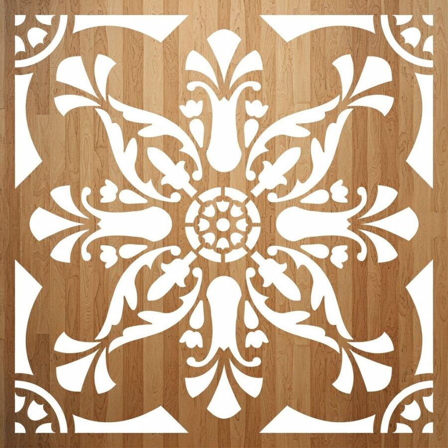 Fayans Deseni - Stencil Boyama Şablonu - 2