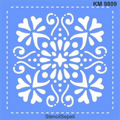 Fayans Deseni - Stencil Boyama Şablonu - 1