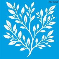 Yapraklı Duvar Deseni - Stencil Boyama Şablonu - StencilSepeti