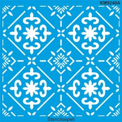Geometrik Duvar Deseni - Stencil Boyama Şablonu - 1