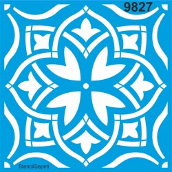 Geometrik Fayans Deseni - Stencil Desen Şablonu - StencilSepeti
