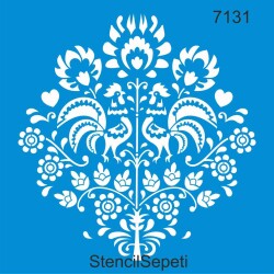 Horozlar ve Çiçekler - StencilSepeti