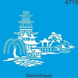 Japon Manzarası - StencilSepeti