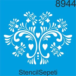 Kalpli Çiçek Deseni - Stencil Şablon - StencilSepeti