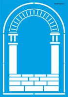Antik Sütünlu Kapı - Stencil Boyama Şablonu - StencilSepeti