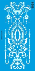 Karma Duvar Deseni - Stencil Boyama Şablonu - StencilSepeti