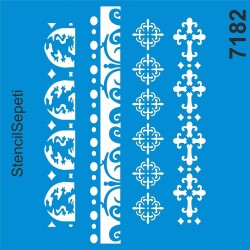 Karma Kenar Deseni - Stencil Şablon - StencilSepeti