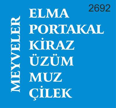 Kelimeler - Meyveler - Stencil Boyama Şablonu - 1