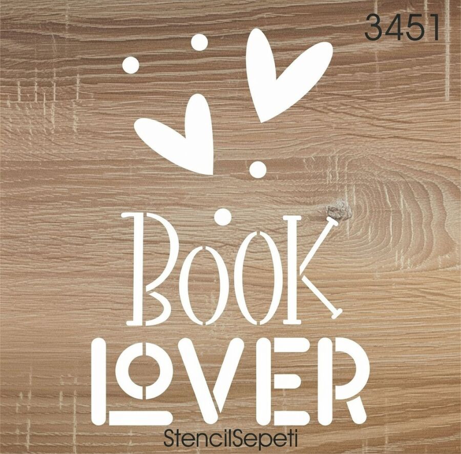Kitap Kurdu - Stencil Boyama Şablonu - 2