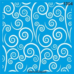 Kıvrımlı Desen - StencilSepeti