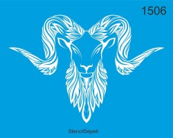 Koçlu Zen Deseni - Stencil Boyama Şablonu - StencilSepeti