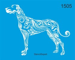 Köpekli Zen Deseni - Stencil Boyama Şablonu - StencilSepeti